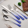 DINYWOW 20-Pieces Color Silverware Sets for 4,Blue and white Handle