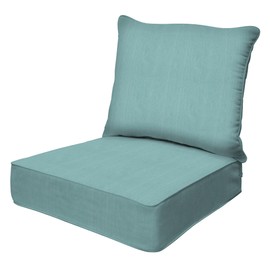 Honeycomb Outdoor Deep Seat, 24" W x 23" D, Textured Solid Coastal Blue Outdoor Chair Cushion