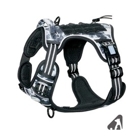 Auroth Tactical Dog Harness for Small Medium Large Dogs No Pull Adjustable Pet Harness Reflective K9 Working Training Easy Control Pet Vest Military Service Dog Harnesses (M, Black Ink)