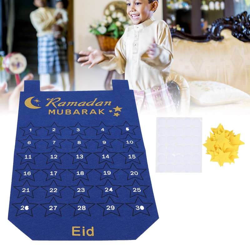 Eid Mubarak Advent Calendar Hanging Fabric Countdown Date Display Ramadan