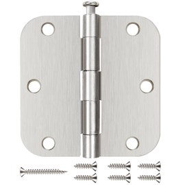 30 Pack Nickel Door Hinges Brushed Nickel 3 1/2 Interior Door Hinges Satin Nickel 3.5 Inch with 5/8” Radius Corners 3 ½"x 3 ½" Silver Hardware Controls JIW Garage Factory