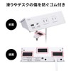 Sanwa Supply TAP-B105UC-3W Clamp Fixing Tap (2P, 4 Holes, White)
