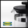 IKEA UPPHETTA 34oz French press coffee maker, glass, stainless steel,