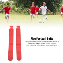 NOENNULL Flag Football Set, Adjustable Flag Football Belts for Kids Youth and Adults Training, 5pcs (Red)