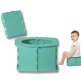 VUFVOID Travel Potty for Kids, Reusable Portable Folding Potty for Toddler, Travel Foldable Toilet for Travel Outdoor Camping, Toddler Potty Seat for Baby Training (Green)