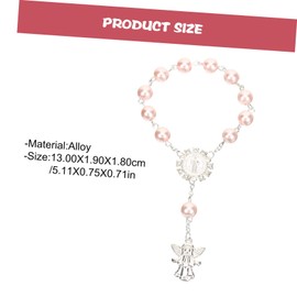 jojofuny 20pcs Angel Charm Bracelet Delicate Rosary Wrist Chains for Baptism Shower Favors Elegant Religious Jewelry for Girls and Women