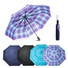 A.Brolly Edinburgh Large Windproof Travel Umbrella - Purple Plaid, 54
