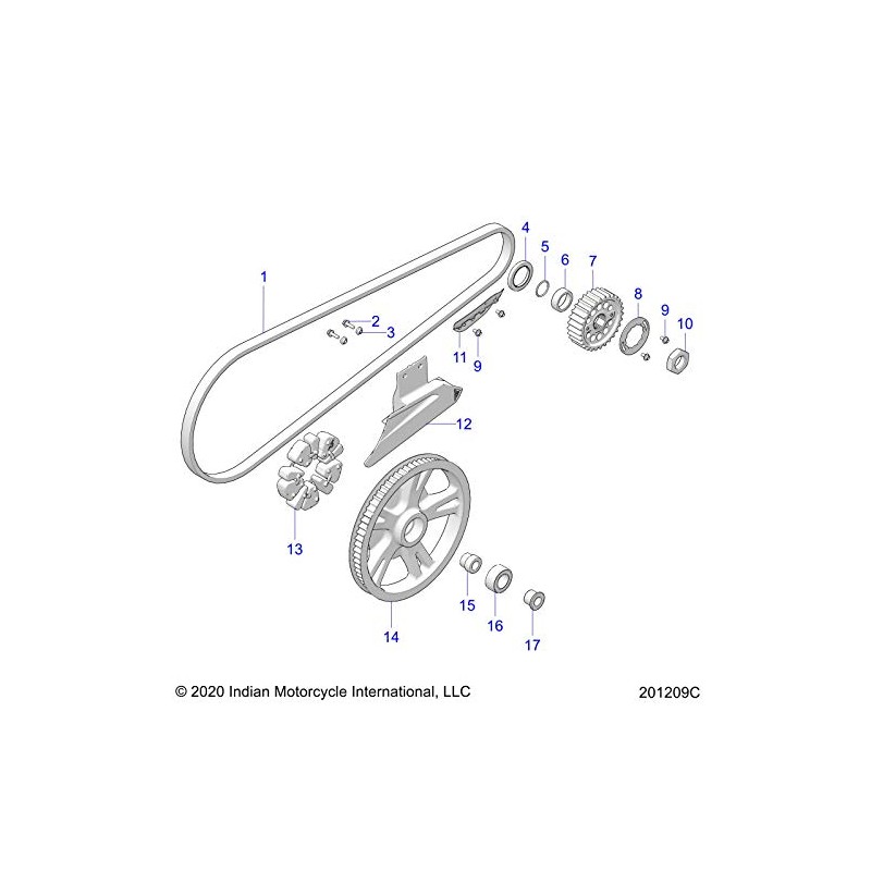 Indian Motorcycle GUARD-BELT,LOWER, Genuine OEM Part 5456800, Qty 1