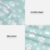 Cute Dog Paws Mint Green Throw Pillow Covers Set of