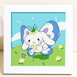ROFOLO Diamond Art Painting Kit for Kids with Frame Art and Crafts for Kids,Digital Butterfly Full Diamond Painting Set Home Decoration (Cinna)