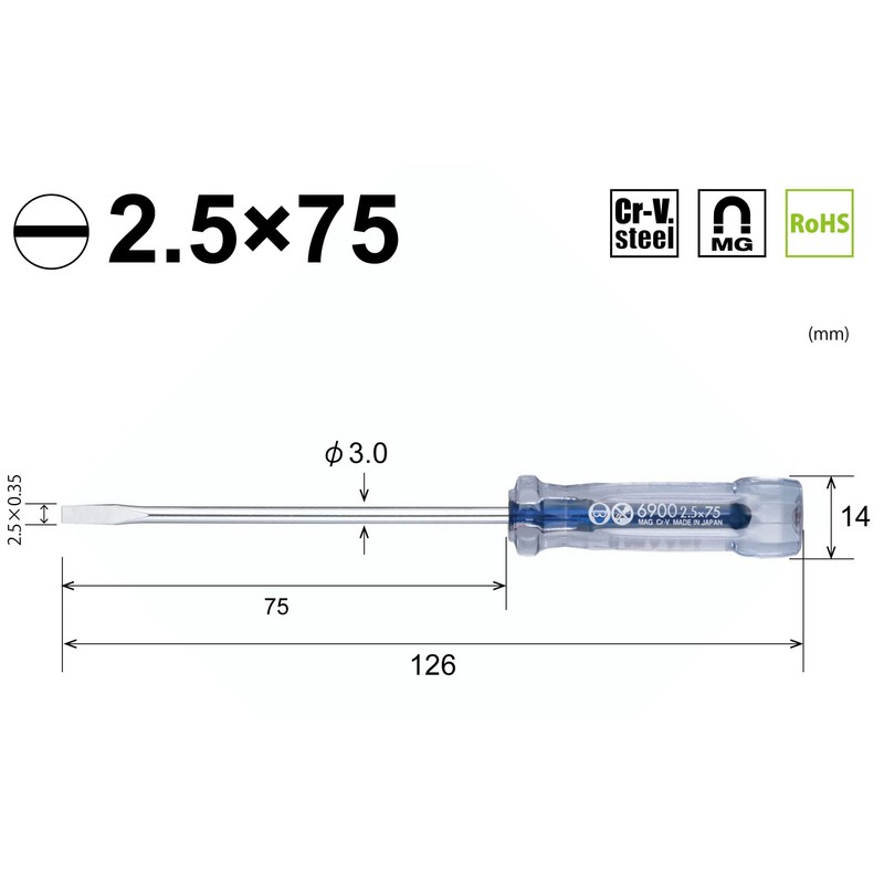 Crystal Line Screw Driver (Precision Type), No.6900