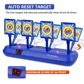 GMAOPHY Digital Shooting Targets with 2 Foam Dart Toy Blaster, Kids Shooting Game Toys, Electronic Scoring Auto Reset 4 Targets, Birthday for Ages 5 6 7 8 9 10+ Years Old Kids Boys Girls