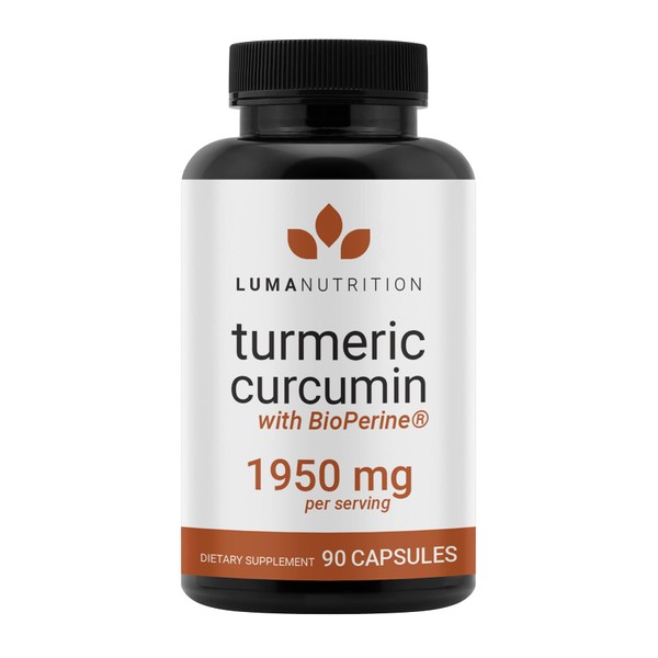 Turmeric Curcumin with Black Pepper - 95% Curcuminoids - 1950mg Per Serving - Premium Turmeric Supplement - with BioPerine for Max Absorption - Made in USA - 90 Capsules