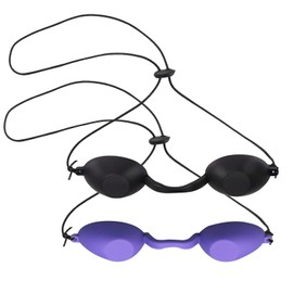 2 Solarium Brille Schutzbrille Rotlichtlampe Uv Schutzbrille Infrarot Schutzbrille Rotlichtbrille Geeignet für Led-Lichttherapie, Schönheitsbehandlungen und Bräunungsschutz Im Freien (Schwarz/Lila)