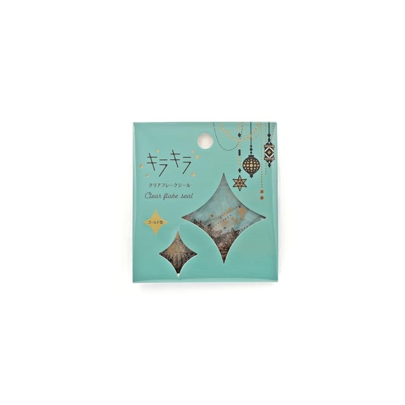 World Craft KFS-015 Glitter Clear Flake Seal, Gold Foil, 12