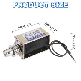 sourcing map DC 12V 0.5A Solenoid Electromagnet Push Pull Type 55N 10mm Stroke Solenoid Actuator Open Frame Linear Motion JF-1564B Magnet Solenoid