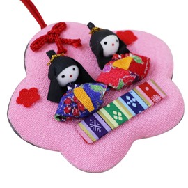 Osaka Choseido Hinamatsuri Hina Doll Compact Crepe Hanging Doll Mini Plum Shaped Wall Hanging Hina Doll Height 3.5 inches (9 cm)