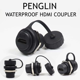 PENGLIN 5-Pack Waterproof HDMI Coupler, Panel Mount Pass Through Connector, Female to Female HDMI Bulkhead Extension Adapter - 4K 30Hz, 3D & HDR