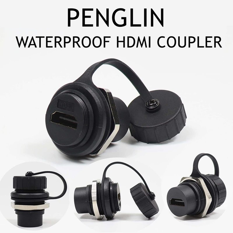PENGLIN 5-Pack Waterproof HDMI Coupler, Panel Mount Pass Through Connector,
