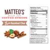 Matteo's Barista Style Sugar-Free Coffee Syrup, Hazelnut Chai Flavor, Zero