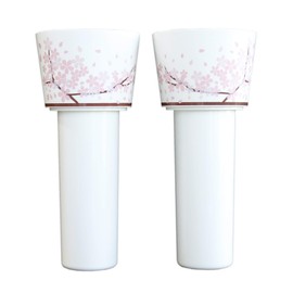 Flower Reminder 1 to 2 (Tombstone Flower Stand) Antibacterial Flower Stand for Flowers! Prevents Water from Decaying Grave! Cherry Blossom Trees, White
