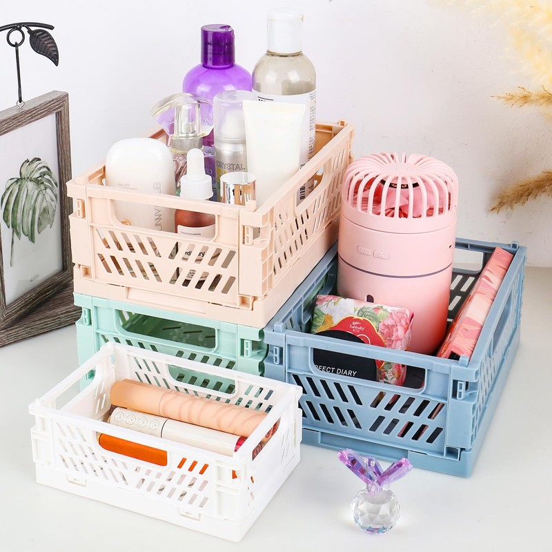 DMJJSD Folding Box Plastic Folding Basket Pack of 5 Folding
