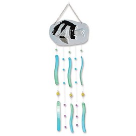 Premier Kites 81107 Tropical Fish Glass Chime/Wind Bells, Banded Humbug
