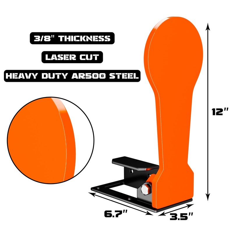 Highwild 3/8" AR500 Classic Popper Steel Shooting Target 12" Pop