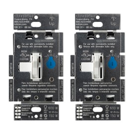 Lutron Ariadni/Toggler LED+ Dimmer Switch for Dimmable LED, Halogen and Incandescent Bulbs, 150 Watt, Single-Pole or 3-Way, AYCL-153P-WH-2, White, 2 Pack