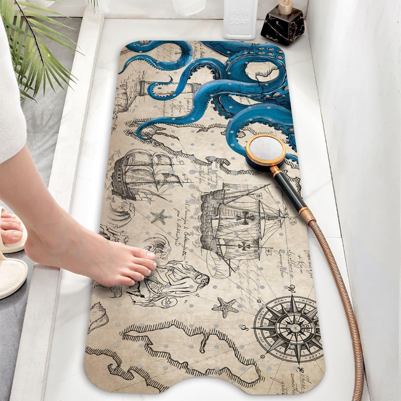 Bathtub Mat Non Slip, Octopus Extra Long Bath tub Mat