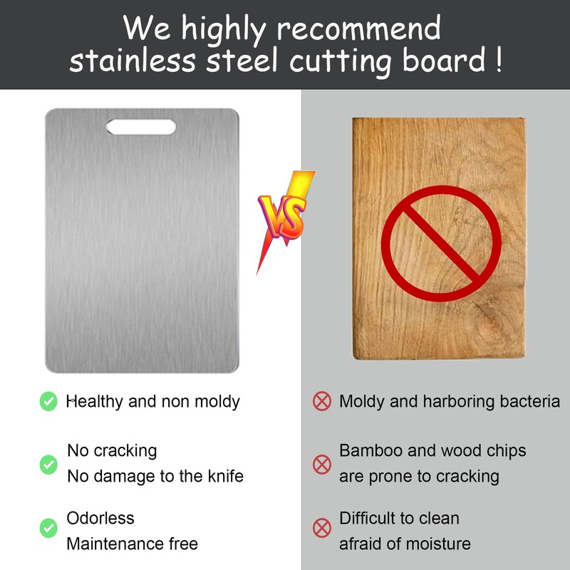 304 Stainless Steel Cutting Board Double Sided Cutting Boards for