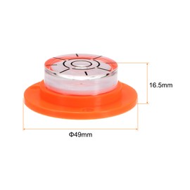 sourcing map 2pcs High Precision Horizontal Bubble Level 49x16.5mm Round Bull's-Eye Level Measuring Layout Tools for RV TV Picture Frame Hanging Tool Leveler, Orange White