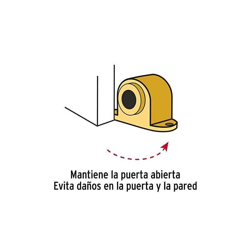 Hermex TOMA-1, Tope para puerta, magnético de latón