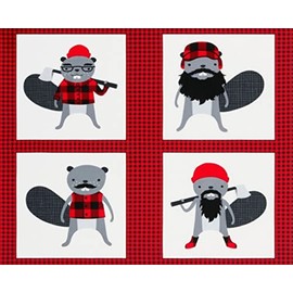 Robert Kaufman Burly Beavers AHE 18971 185 Pillow Panel 36"