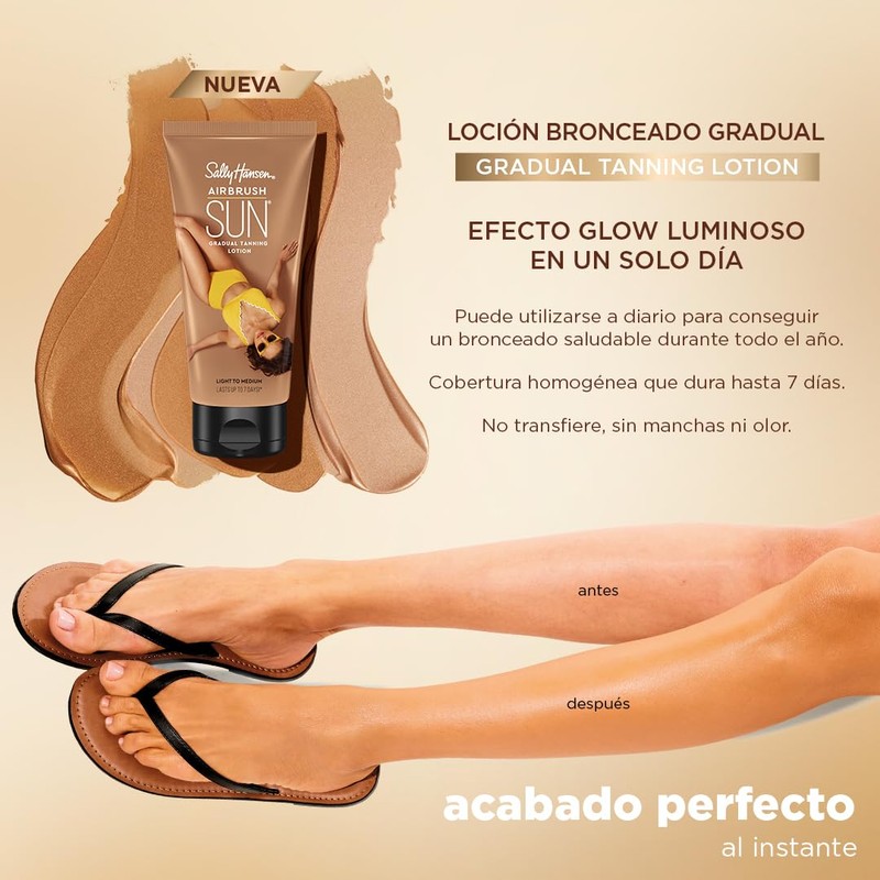 Sally Hansen Airbrush Legs Self Tanning Lotion, Sun Gradual Tanning