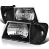Spec-D Tuning Black Headlights+Corner Lamps Compatible with Ford Econoline Van