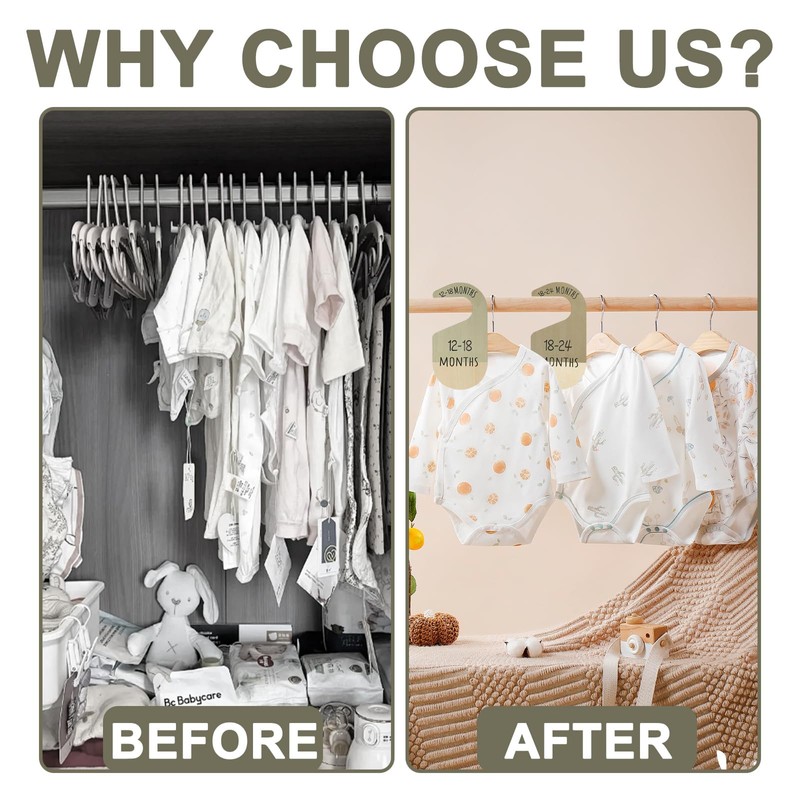 8 PCS Baby Wardrobe Dividers, Colorful Baby Hangers Babys Clothes