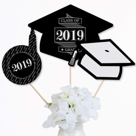 Big Dot of Happiness Graduation Cheers - 2023 Graduation Party Centerpiece Sticks - Table Toppers - Set of 15