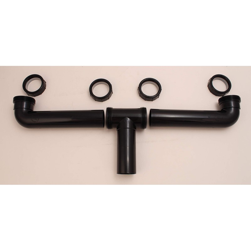 1-1/2" PVC Center Outlet Waste For Kitchen Double Bowl Sink,