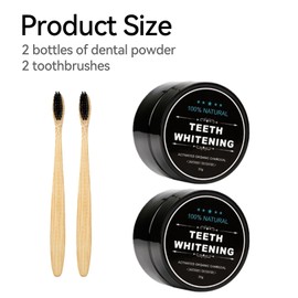 Zahnweiss Pulver,Aktivkohle Pulver,Zahnbürsten ZäHne Whitening Teeth,Powder Bleaching Zahnpasta,Zahn Zahnaufhellung Weisse Weiß,White Aufhellen Charcoal Days,Tooth Aktivkohlepulver Aufhellende 2 Set