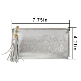 Feng Shui Wealth Wallet Zodiac Snake Women Wallet, Silver, Traditional