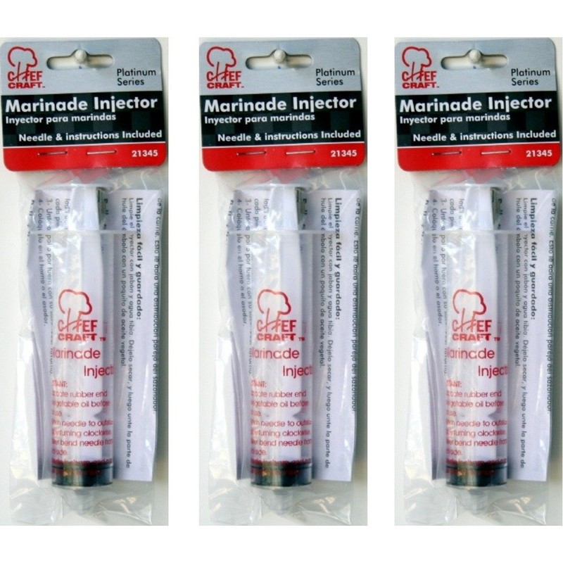 Meat Marinade Seasoning Flavor Injector, 1-ounce (Pack of 3)