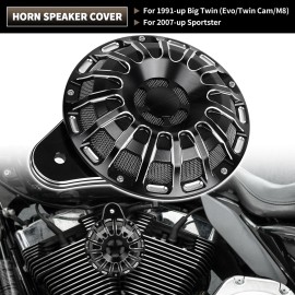 Unbranded Black CNC Cut Horn Speaker Cover For Harley Night Train Sportster Street Glide