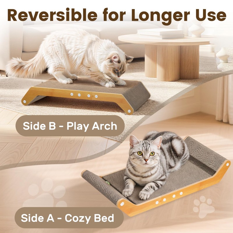 PurrSonic Large Cat Scratching Cardboard Pad, 24" Indoor Horizontal Corrugated