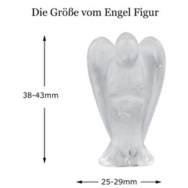 Nupuyai Angel Gemstone Guardian Angel Figurine Crystal Pocket Angel Healing Stone Talisman Lucky Charm Angel Statue Fengshui Decoration (Mountain Crystal)