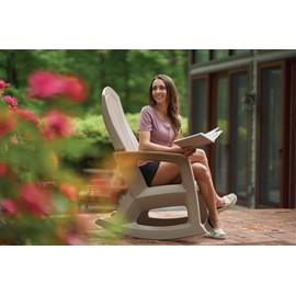 Semco Rockaway Heavy Duty All-Weather Outdoor Rocking Chair Plastics - Sand Tan