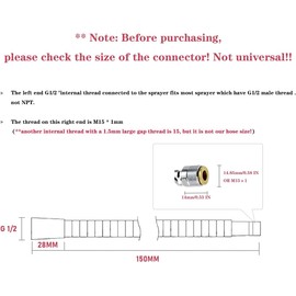 Spray Hose for Kitchen Faucets, Pull Down Replacement, Kitchen Sink Faucet Pull-Out Spray Replacement Hose， 59-inch Chrome Finish