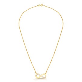 CRACCO 18k Gold Plated Necklace With Pendant of Infinity Symbol Studded in Zirconia, Hypoallergenic Gold Plated Necklace, Women for Necklace
