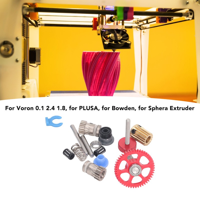 Dual Gear Assembly Kit Upgrade Extruder Red Wheel Kit 3D