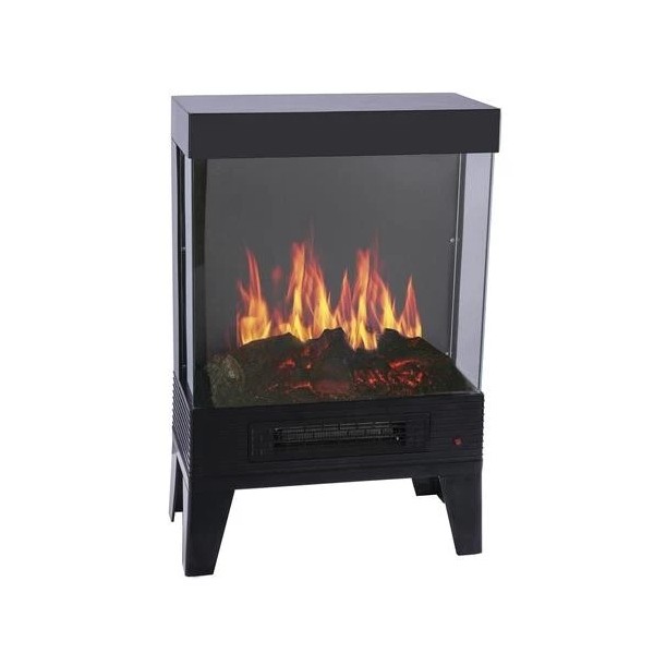Lifesmart 3D 24" Black Contemporary Electric Stove Internal UV Light
